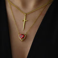 Unbreakable Bond™ Heart & Sword Couple Necklace Set