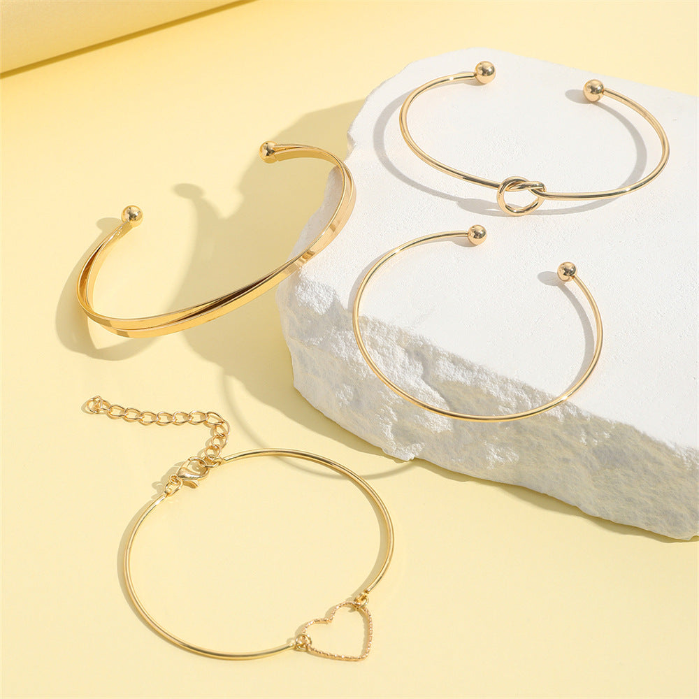 Sierafina Elegant 4-Piece Stainless Steel Bracelet Set