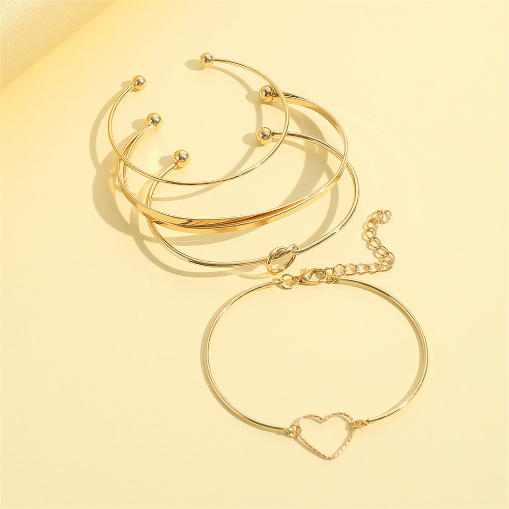 Sierafina Elegant 4-Piece Stainless Steel Bracelet Set