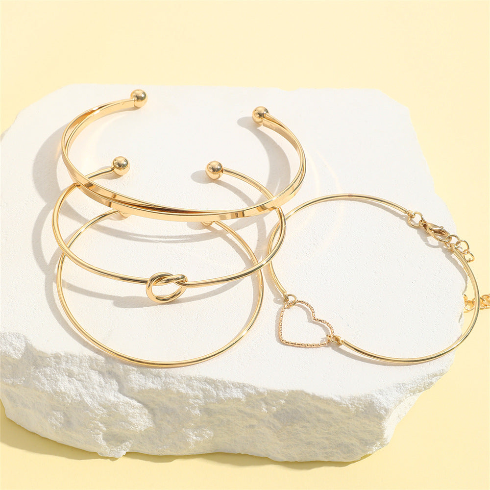 Sierafina Elegant 4-Piece Stainless Steel Bracelet Set