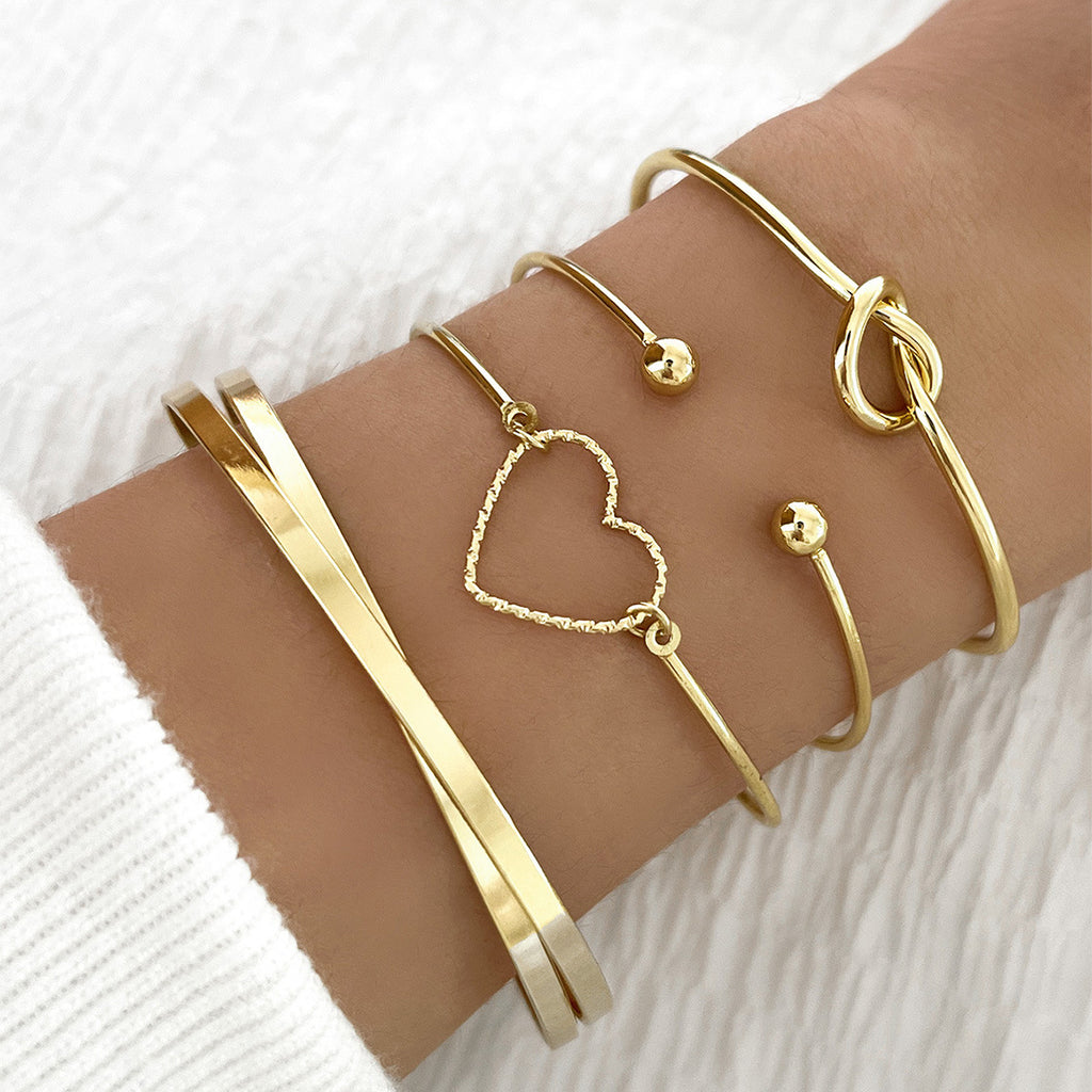 Sierafina Elegant 4-Piece Stainless Steel Bracelet Set