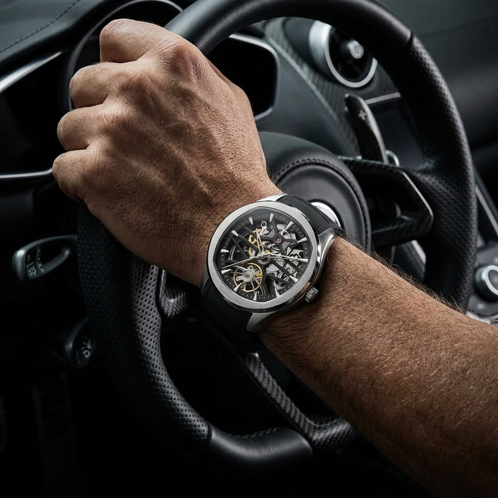 Aether Skeleton Automatic Watch | Cushion Case Stainless Steel