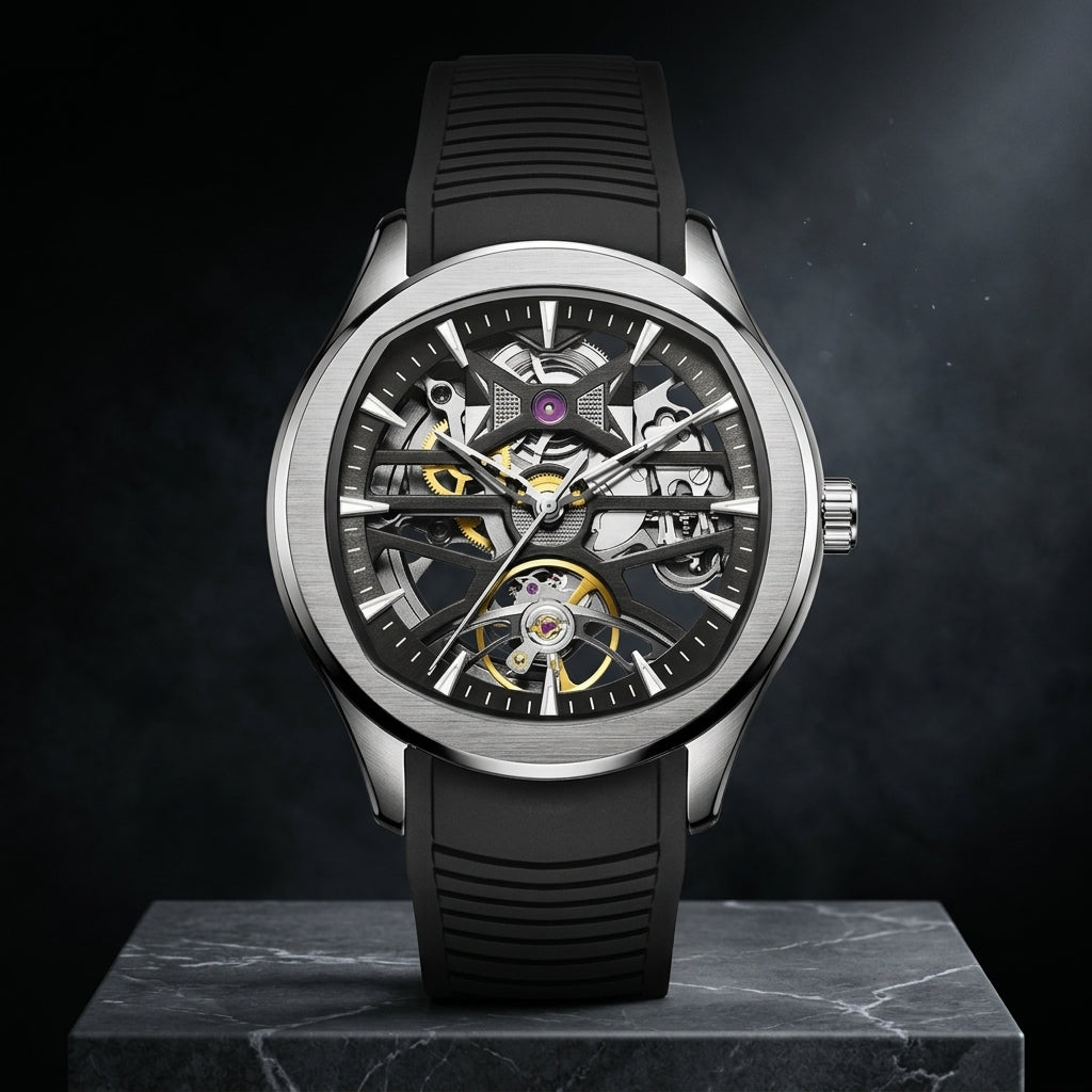 Aether Skeleton Automatic Watch | Cushion Case Stainless Steel