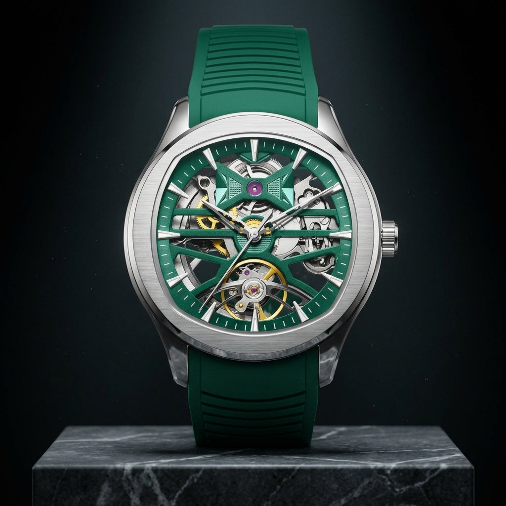 Aether Skeleton Automatic Watch | Cushion Case Stainless Steel
