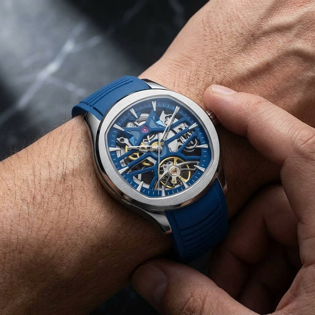 Aether Skeleton Automatic Watch | Cushion Case Stainless Steel