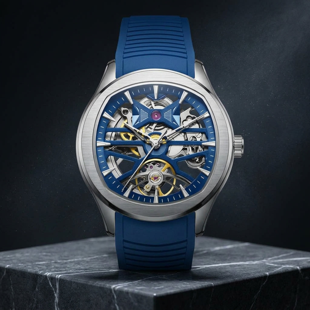 Aether Skeleton Automatic Watch | Cushion Case Stainless Steel