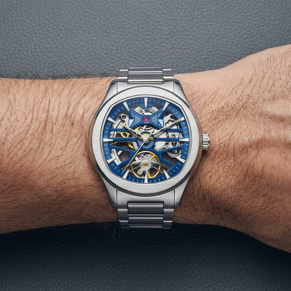 Aether Skeleton Automatic Watch | Cushion Case Stainless Steel