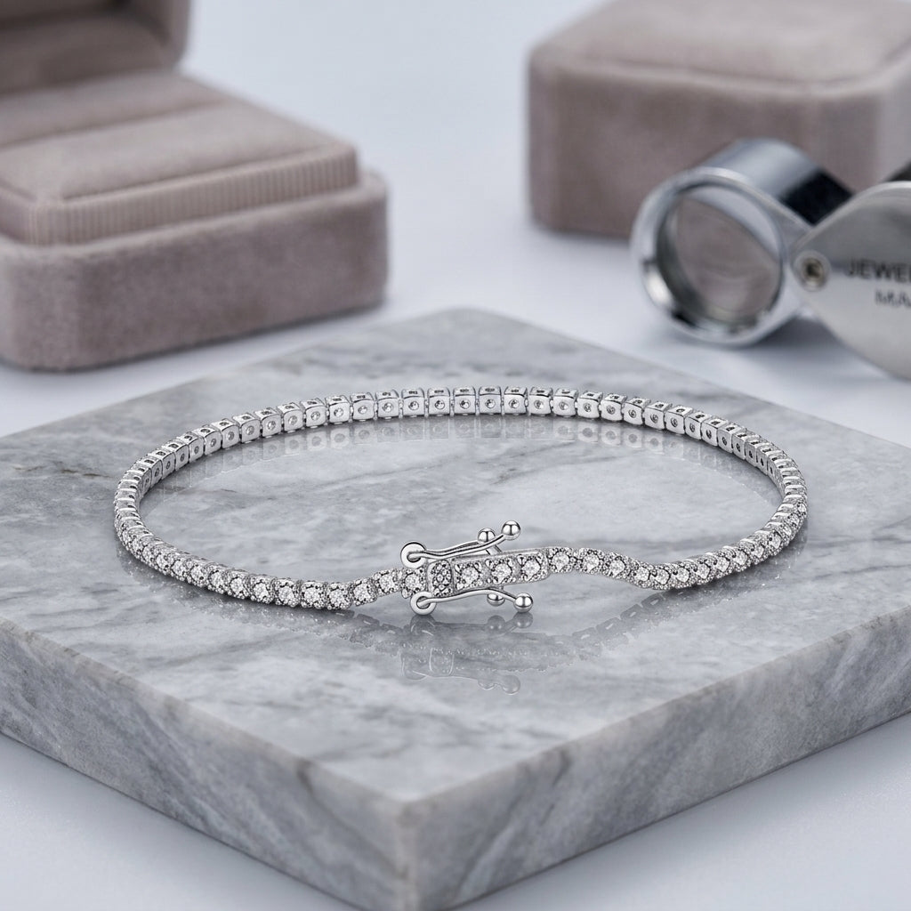 925 Sterling Silver CZ Tennis Bracelet