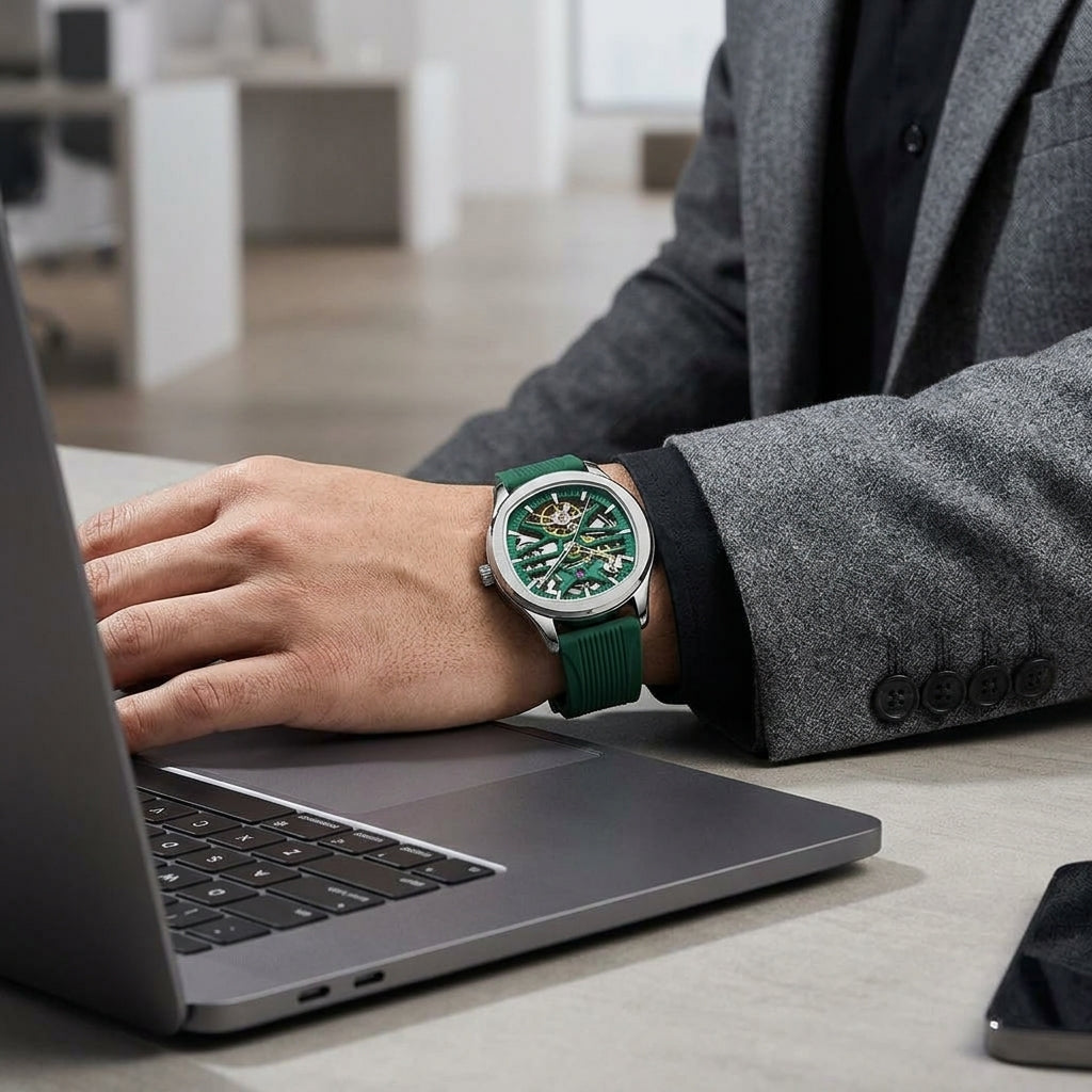 Aether Skeleton Automatic Watch | Cushion Case Stainless Steel