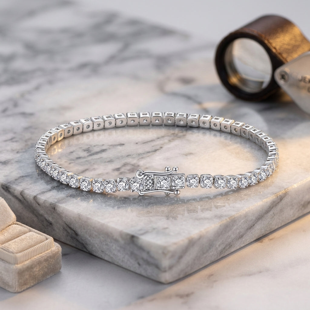 925 Sterling Silver CZ Tennis Bracelet