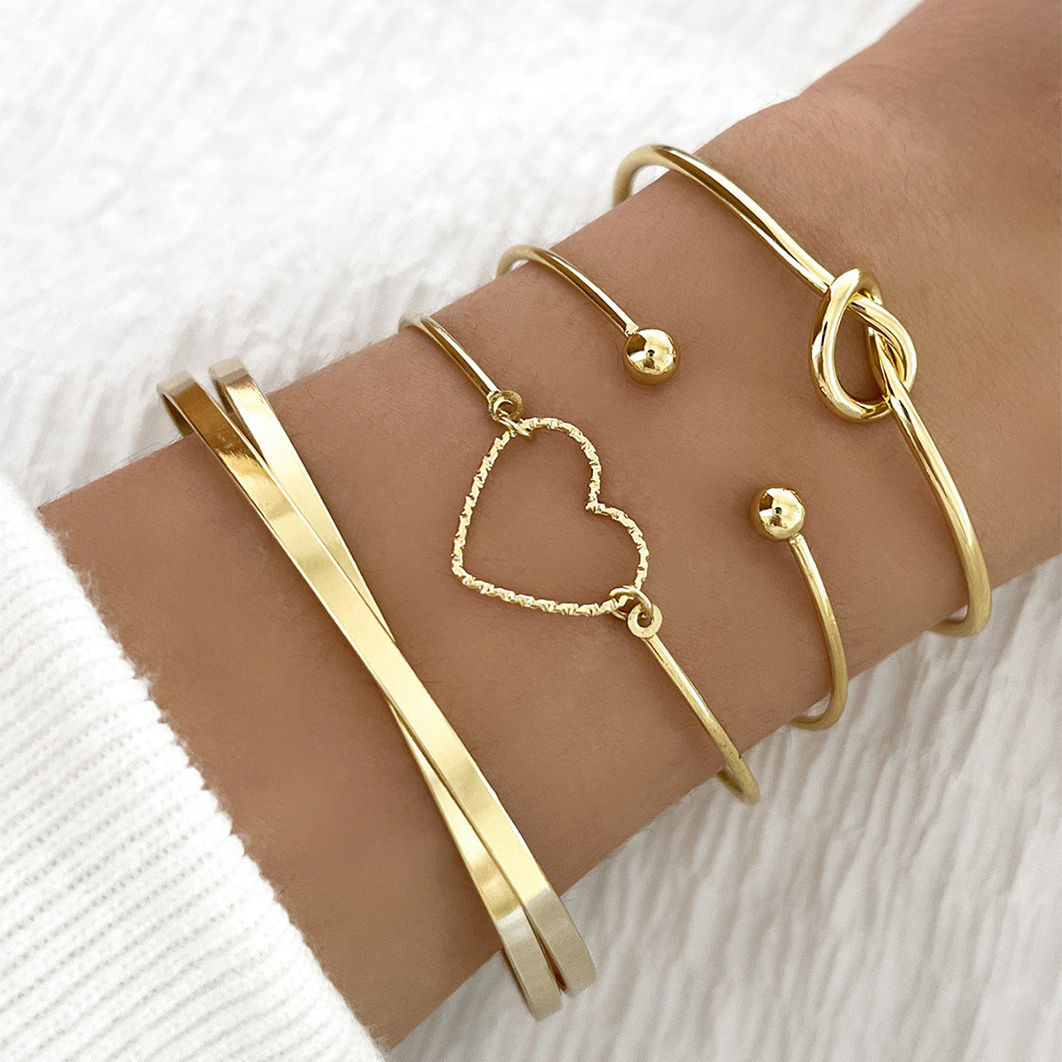Sierafina Elegant 4-Piece Stainless Steel Bracelet Set