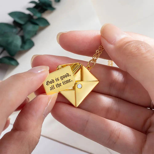 Custom Engraved Envelope Necklace