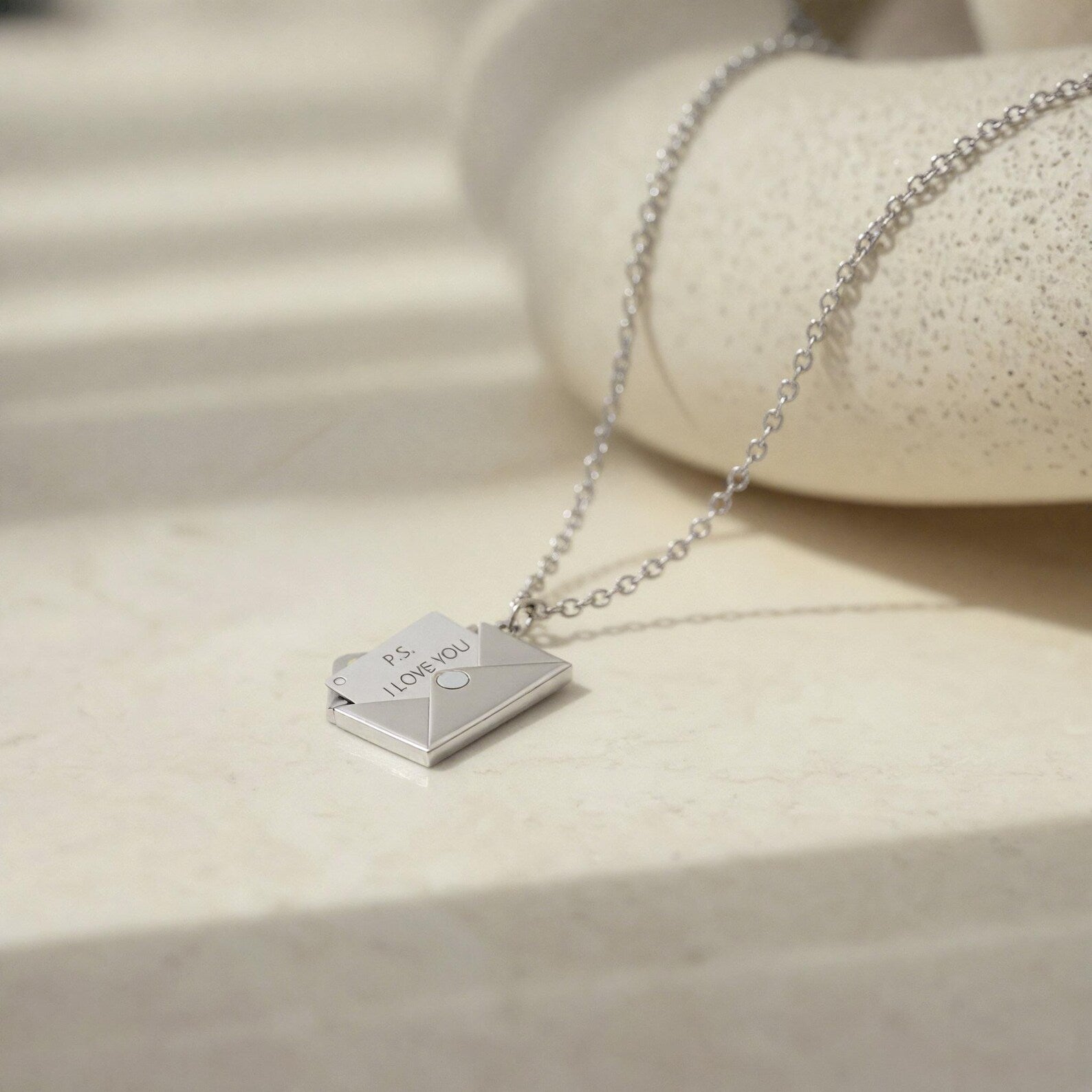 Custom Engraved Envelope Necklace