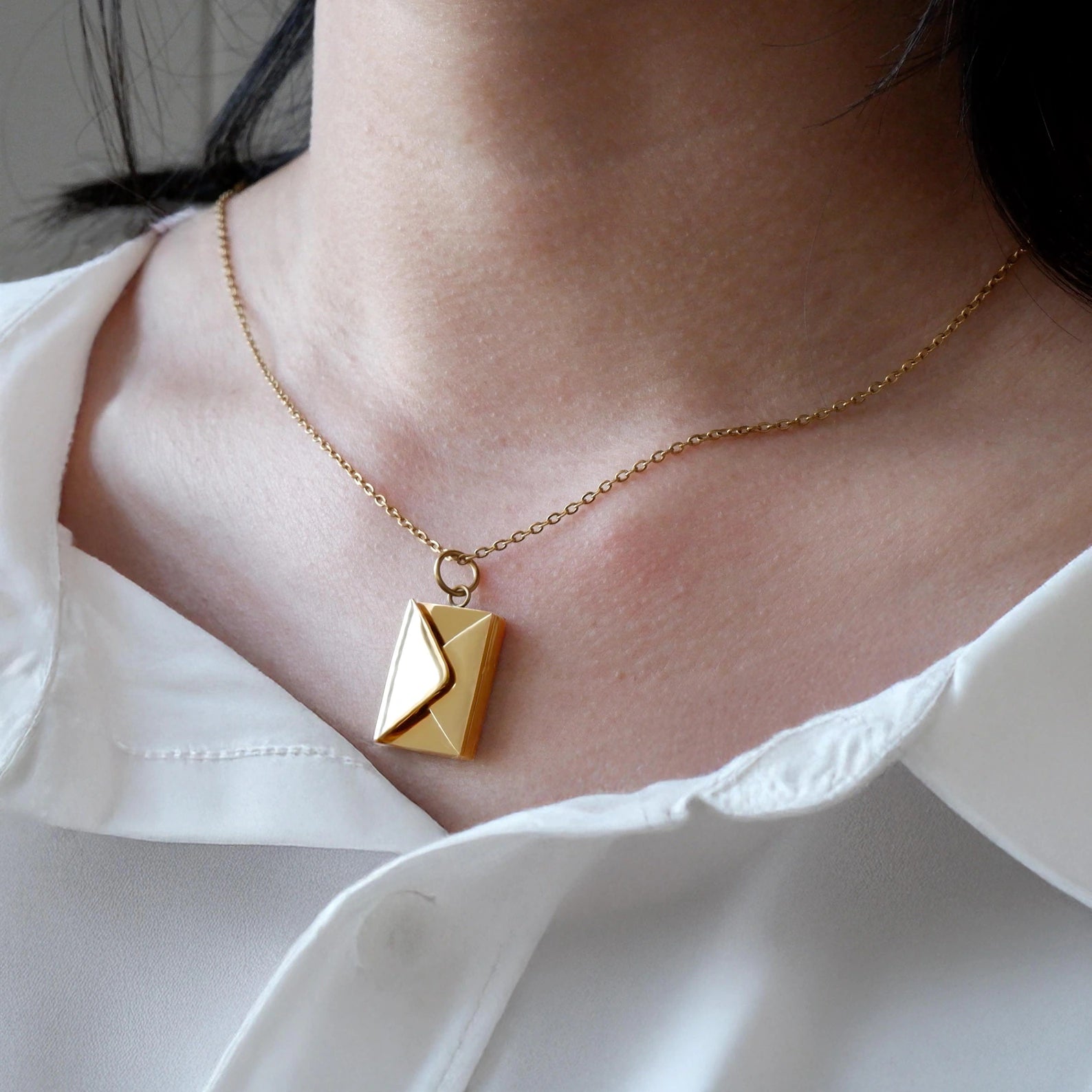 Custom Engraved Envelope Necklace